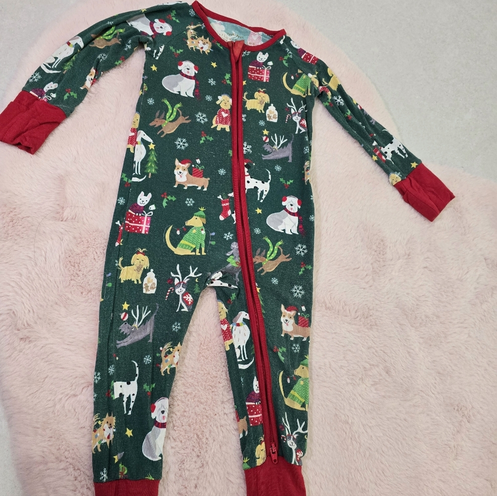 Little Sleepies Holiday Hounds 6-12 mo zippy